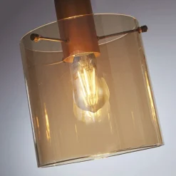 Searchlight Hängelampe Rauchglas B: 142 cm 4-flammig E27 Braun Bernstein< Hängelampen|Wohnzimmerlampen