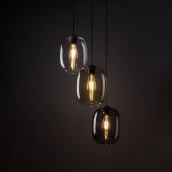 TK Lighting Hängelampe Rauchglas H: max. 110 cm Ø 45 cm 3-flammig E27< Hängelampen|Bürolampen