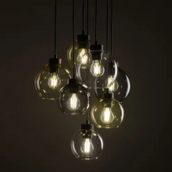 TK Lighting Hängelampe Rauchglas H: max. 140 cm verstellbar 7x E27< Hängelampen|Esszimmer Lampen