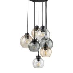 TK Lighting Hängelampe Rauchglas H: max. 140 cm verstellbar 7x E27< Hängelampen|Esszimmer Lampen