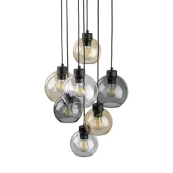 TK Lighting Hängelampe Rauchglas H: max. 140 cm verstellbar 7x E27< Hängelampen|Esszimmer Lampen