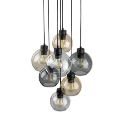 TK Lighting Hängelampe Rauchglas H: max. 140 cm verstellbar 7x E27< Hängelampen|Esszimmer Lampen
