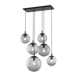 Hängelampen|Esszimmer Lampen*TK Lighting Hängelampe Rauchglas L: 77 cm H: max. 140 cm 6x E27
