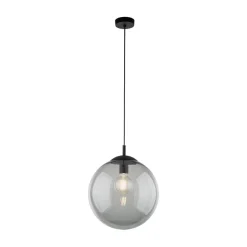 TK Lighting Hängelampe Rauchglas Metall E27 Ø 35 cm rund Kugelschirm< Hängelampen|Esszimmer Lampen