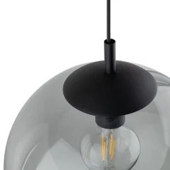 TK Lighting Hängelampe Rauchglas Metall E27 Ø 35 cm rund Kugelschirm< Hängelampen|Esszimmer Lampen