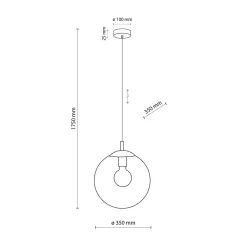 TK Lighting Hängelampe Rauchglas Metall E27 Ø 35 cm rund Kugelschirm< Hängelampen|Esszimmer Lampen