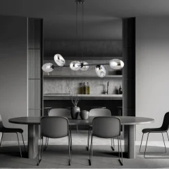 Bürolampen|Kugellampen*Emibig Hängelampe Rauchglas verstellbar 120 cm lang