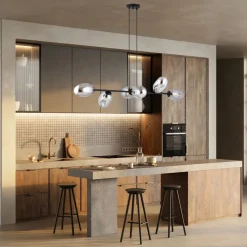 Bürolampen|Kugellampen*Emibig Hängelampe Rauchglas verstellbar 120 cm lang