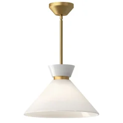 Hängelampen|Esszimmer Lampen*Elstead Hängelampe Retro Ø 35,8 cm Metall Glas E27 verstellbar in Gold