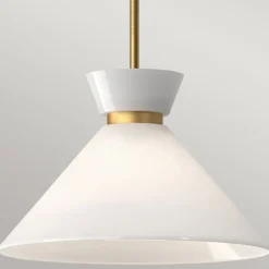 Hängelampen|Esszimmer Lampen*Elstead Hängelampe Retro Ø 35,8 cm Metall Glas E27 verstellbar in Gold