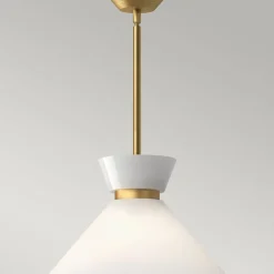 Hängelampen|Esszimmer Lampen*Elstead Hängelampe Retro Ø 35,8 cm Metall Glas E27 verstellbar in Gold