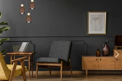 Hängelampen|Bürolampen*Belis Hängelampe Rostbraun Metall Holz 3-flmg E27 Ø36 cm rund