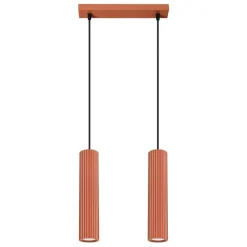 Hängelampen|Wohnzimmerlampen*Sollux Hängelampe Rot 2-flammig B: 30 cm schmal H: max. 90 cm GU10