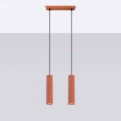 Hängelampen|Wohnzimmerlampen*Sollux Hängelampe Rot 2-flammig B: 30 cm schmal H: max. 90 cm GU10