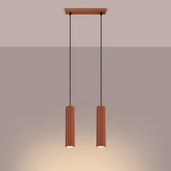 Hängelampen|Wohnzimmerlampen*Sollux Hängelampe Rot 2-flammig B: 30 cm schmal H: max. 90 cm GU10