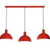 Luminex Hängelampe Rot Metall L:114 cm 3-flammig Loft dekorativ< Metall Lampen|Esszimmer Lampen