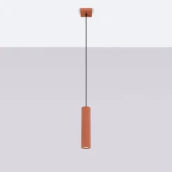 Sollux Hängelampe Rot schmal Ø 8 cm H: max. 118 cm GU10< Wohnzimmerlampen|Metall Lampen