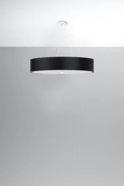 Sollux Hängelampe rund Ø 70 cm blendarm Stoff Glas 6x E27< Hängelampen|Esszimmer Lampen
