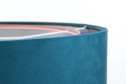 Wohnzimmerlampen|Stofflampen*BPS Koncept Hängelampe rund Ø 50 cm E27 Türkis Rosa Silber Stoffschirm