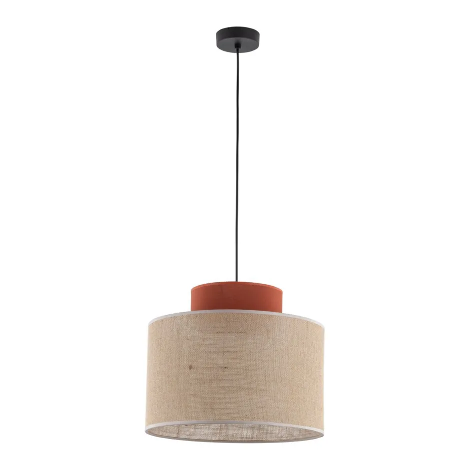 Wohnzimmerlampen|Stofflampen*TK Lighting Hängelampe rund Ø 20 cm H: max. 170 cm E27 Jute Stoff