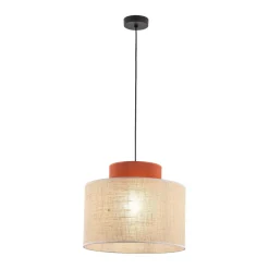 Wohnzimmerlampen|Stofflampen*TK Lighting Hängelampe rund Ø 20 cm H: max. 170 cm E27 Jute Stoff