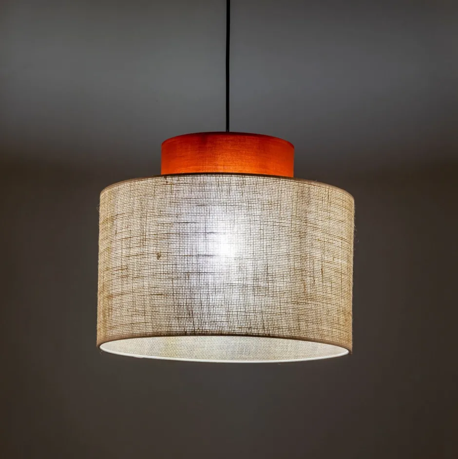 Wohnzimmerlampen|Stofflampen*TK Lighting Hängelampe rund Ø 20 cm H: max. 170 cm E27 Jute Stoff