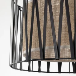 TK Lighting Hängelampe rund Ø 40 cm H: max. 165 cm Schwarz Braun< Hängelampen|Bürolampen