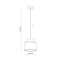 Hängelampen|Bürolampen*TK Lighting Hängelampe rund Ø 20 cm H: max. 160 cm Retro Jute Stoff E27