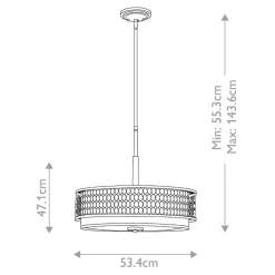 Elstead Hängelampe rund Ø 53,4 cm höhenverstellbar blendarm< Hängelampen|Bürolampen