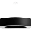 Sollux Hängelampe rund Ø 90 cm Schwarz Stoff Schirm 8x E27< Hängelampen|Wohnzimmerlampen