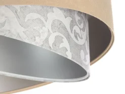 BPS Koncept Hängelampe rund Ø 50 cm Stoff Velours Optik E27 wohnlich< Bürolampen|Schlafzimmer Lampen