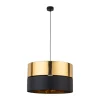 Hängelampen|Esszimmer Lampen*TK Lighting Hängelampe rund Ø 50 cm Stoff Metall E27 Schwarz Gold