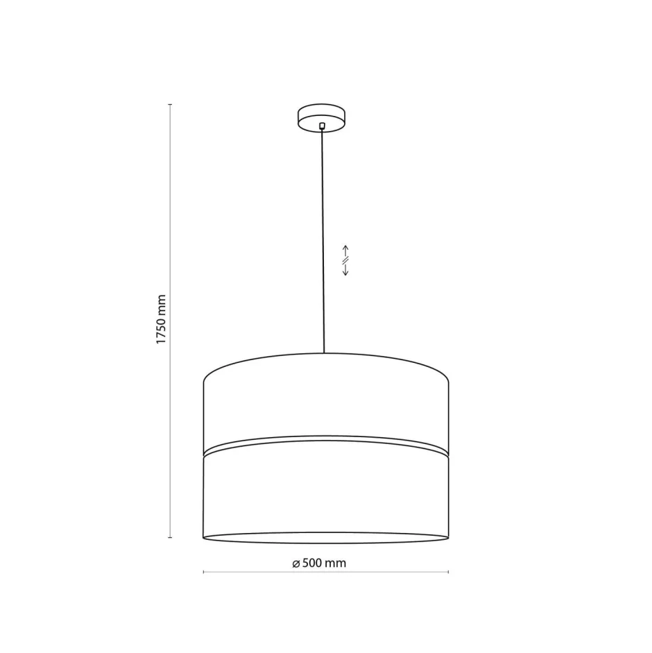 Hängelampen|Esszimmer Lampen*TK Lighting Hängelampe rund Ø 50 cm Stoff Metall E27 Schwarz Gold