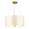 Elstead Hängelampe rund Ø46cm Stoffschirm Creme Messing antik< Moderne Lampen|Stofflampen