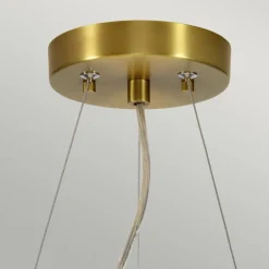 Elstead Hängelampe rund Ø46cm Stoffschirm Creme Messing antik< Moderne Lampen|Stofflampen