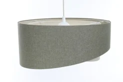 BPS Koncept Hängelampe rund D: 50 cm E27 Grün Creme rund verstellbar< Bürolampen|Schlafzimmer Lampen