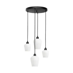 Giovanni Battista Hängelampe rund D: 49,5 cm Glas Messing Eisen Schwarz Weiß< Bürolampen|Lampen Aus Aller Welt