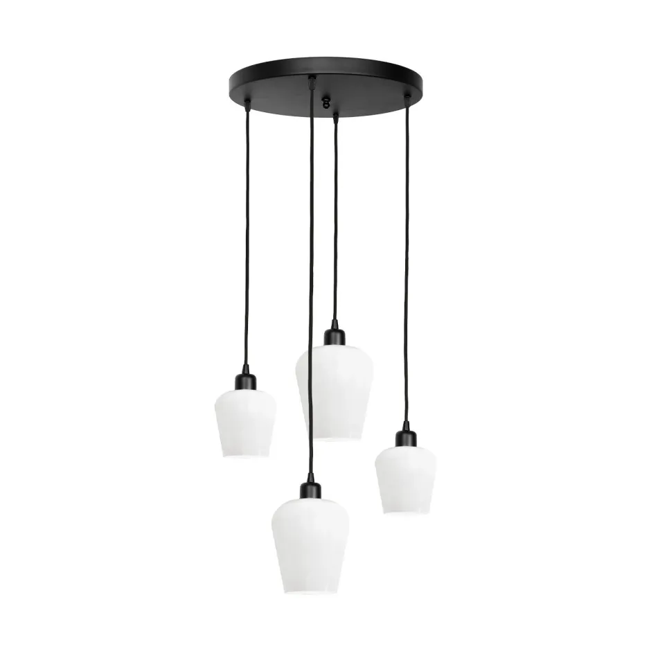 Giovanni Battista Hängelampe rund D: 49,5 cm Glas Messing Eisen Schwarz Weiß< Bürolampen|Lampen Aus Aller Welt