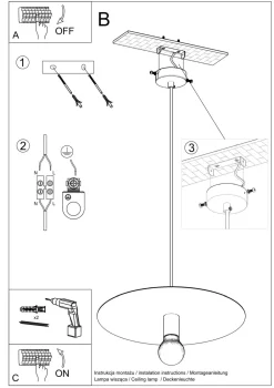 Sollux Hängelampe rund Schwarz Metall Ø 40 cm Modern E27< Wohnzimmerlampen|Moderne Lampen