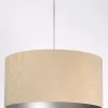 Hängelampen|Esszimmer Lampen*BPS Koncept Hängelampe rund Weiß Beige Silber Retro Wohnzimmer