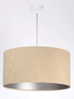 Hängelampen|Esszimmer Lampen*BPS Koncept Hängelampe rund Weiß Beige Silber Retro Wohnzimmer