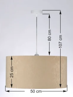 Hängelampen|Esszimmer Lampen*BPS Koncept Hängelampe rund Weiß Beige Silber Retro Wohnzimmer