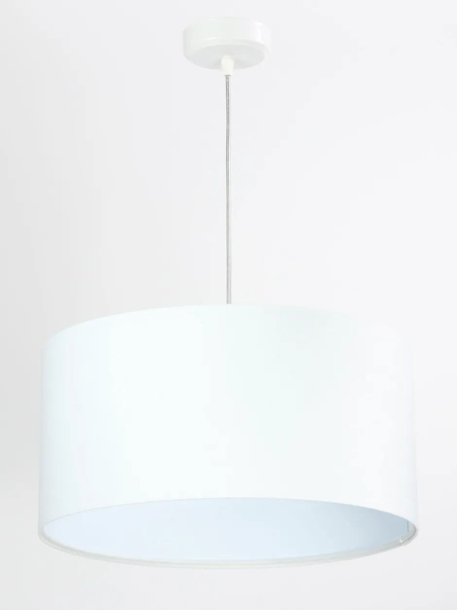 BPS Koncept Hängelampe rund Weiß Stoff Retro Wohnzimmer JERRY< Hängelampen|Esszimmer Lampen