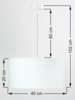 BPS Koncept Hängelampe rund Weiß Stoff Retro Wohnzimmer JERRY< Hängelampen|Esszimmer Lampen