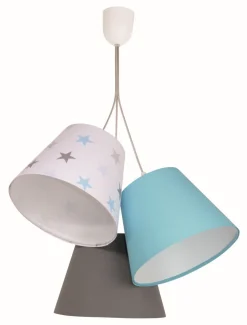 Kinderzimmerlampen|Kinderlampen*BPS Koncept Hängelampe SAMY Weiß Türkis Grau Kinder Mädchen