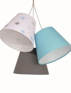 Kinderzimmerlampen|Kinderlampen*BPS Koncept Hängelampe SAMY Weiß Türkis Grau Kinder Mädchen