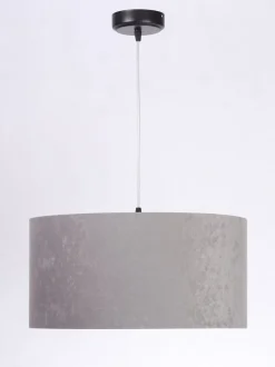 Hängelampen|Esszimmer Lampen*BPS Koncept Hängelampe Schirm Grau Pink Stoff Retro Esszimmer