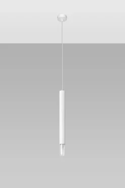 Moderne Lampen|Wohnzimmerlampen*Sollux Hängelampe schmal Ø 4 cm Metall Glas G9 Zylinder Modern
