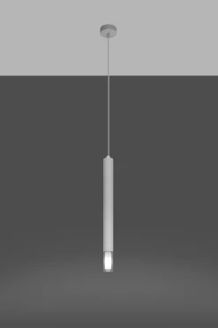 Moderne Lampen|Wohnzimmerlampen*Sollux Hängelampe schmal Ø 4 cm Metall Glas G9 Zylinder Modern