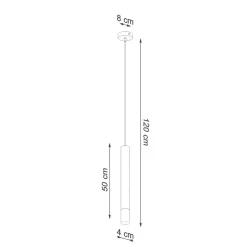 Moderne Lampen|Wohnzimmerlampen*Sollux Hängelampe schmal Ø 4 cm Metall Glas G9 Zylinder Modern